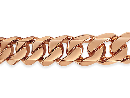 Curb Solid Gold Handmade Bracelet , 11mm, 6.5-10 Inch