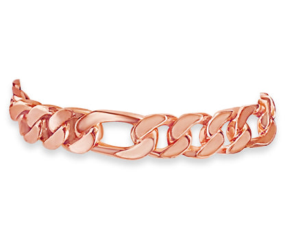 Figaro Solid Gold Handmade Bracelet , 7mm, 6.5-10 Inch