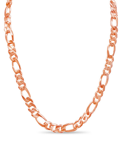 Figaro Solid Gold Handmade Necklace , 12mm, 16-30 Inch