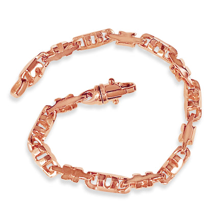 Anchor Mariner Solid Gold Handmade Bracelet , 6mm, 6.5-10 Inch