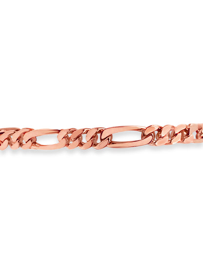 Figaro Solid Gold Handmade Bracelet , 7mm, 6.5-10 Inch