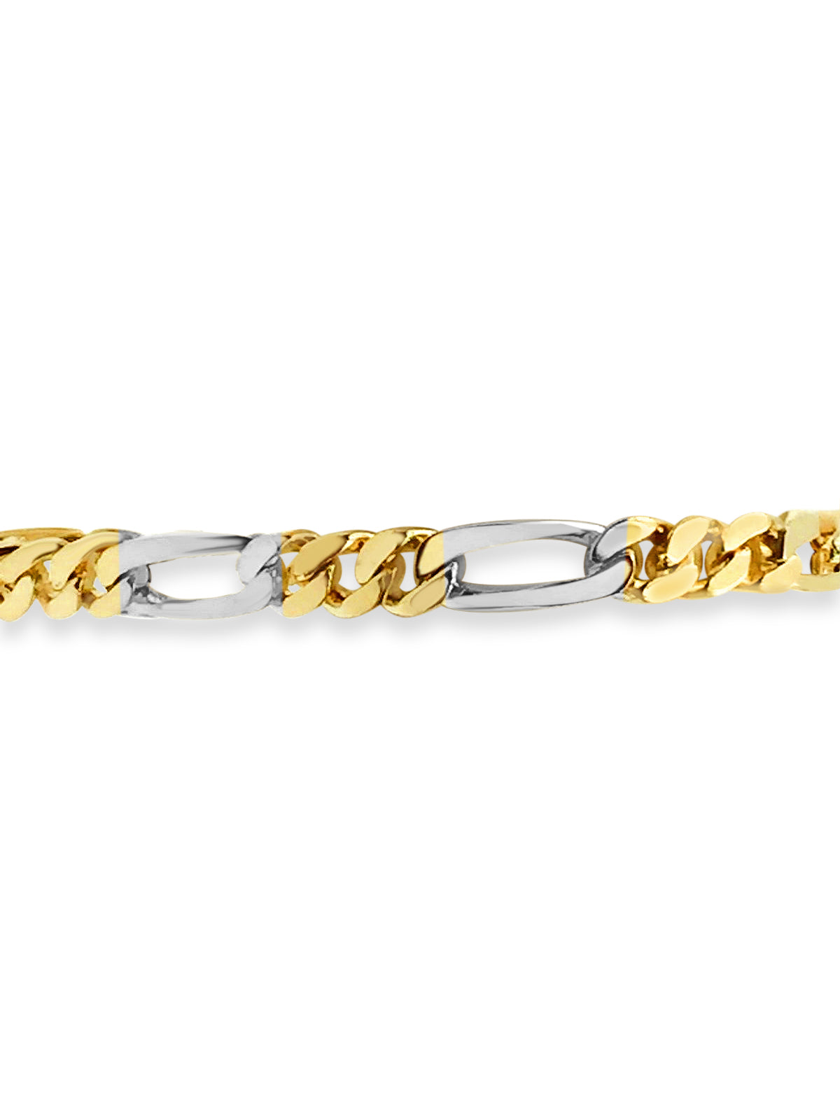 Figaro Solid Gold Handmade Necklace , 7mm, 16-30 Inch