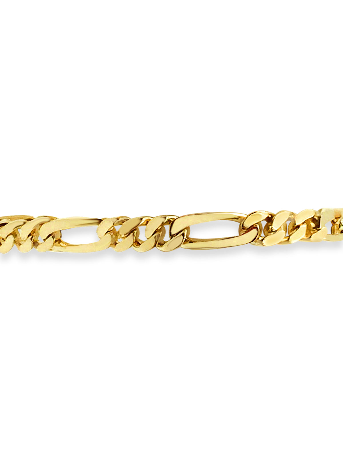 Figaro Solid Gold Handmade Necklace , 7mm, 16-30 Inch