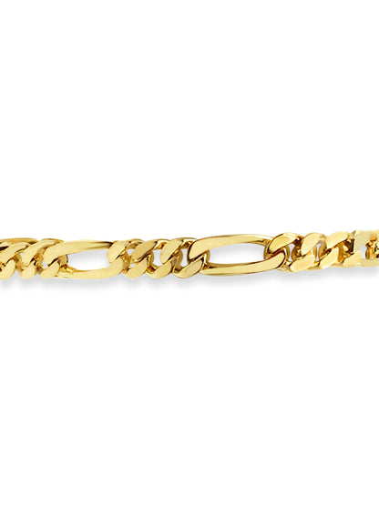 Figaro Solid Gold Handmade Necklace , 7mm, 16-30 Inch