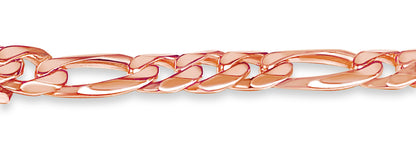 Figaro Solid Gold Handmade Bracelet , 9mm, 6.5-10 Inch