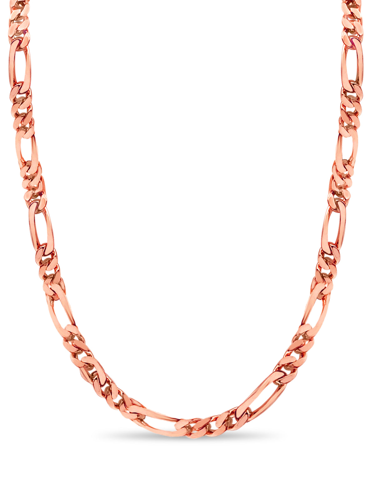 Figaro Solid Gold Handmade Necklace , 7mm, 16-30 Inch
