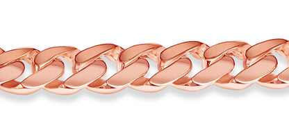 Curb Solid Gold Handmade Bracelet , 11mm, 6.5-10 Inch