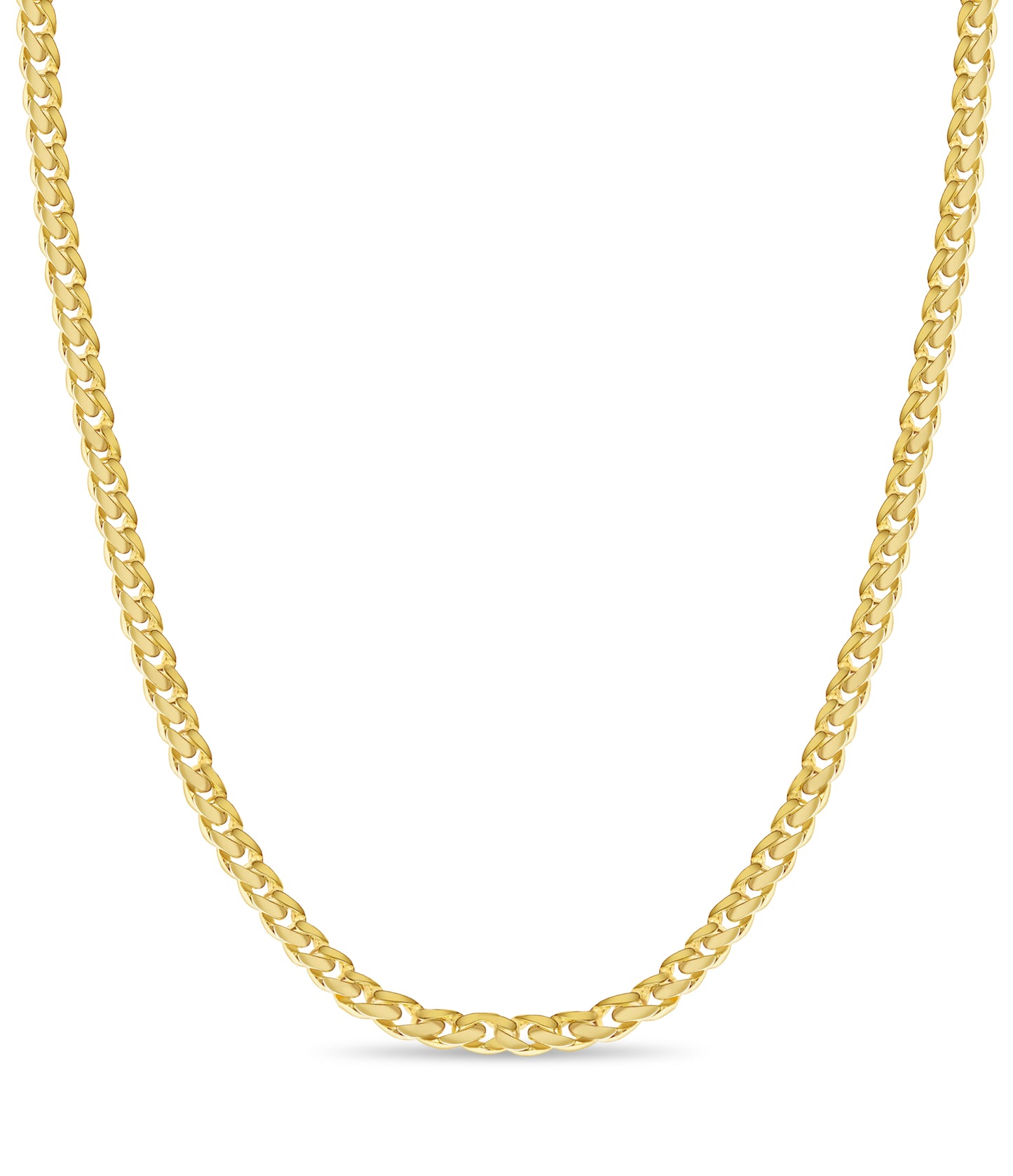 Curb Solid Gold Handmade Necklace , 11mm, 16-30 Inch