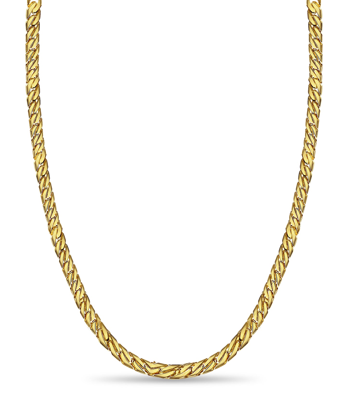 Curb Solid Gold Handmade Necklace , 8mm, 16-30 Inch