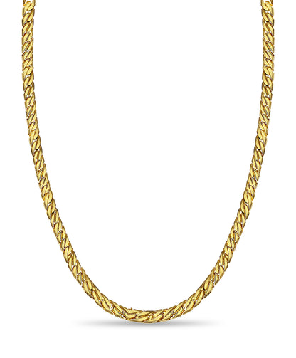 Curb Solid Gold Handmade Necklace , 8mm, 16-30 Inch