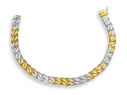 Curb Solid Gold Handmade Bracelet , 8mm, 6.5-10 Inch