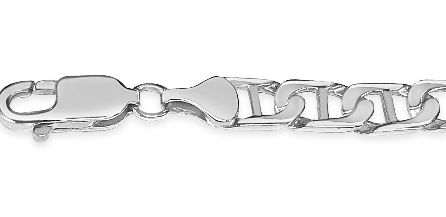 Mariner Solid Gold Handmade Bracelet , 7mm, 6.5-10 Inch