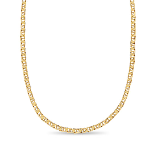 Mariner Solid Gold Handmade Necklace , 7mm, 16-30 Inch