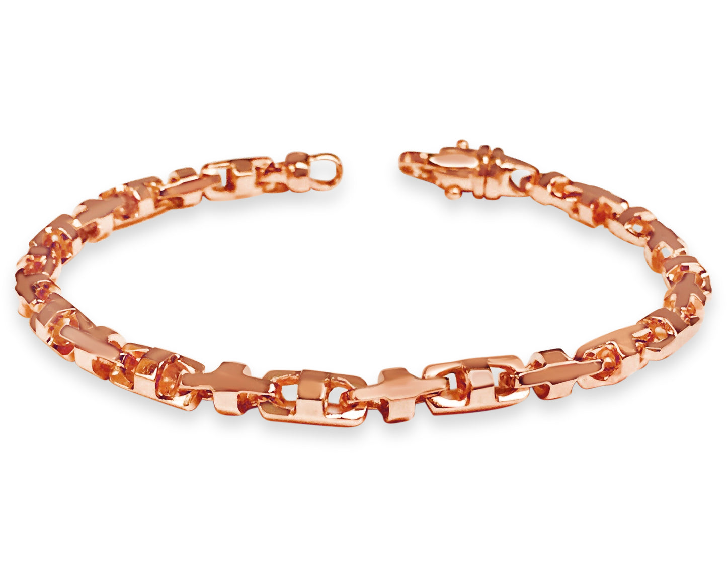 Anchor Mariner Solid Gold Handmade Bracelet , 5mm, 6.5-10 Inch