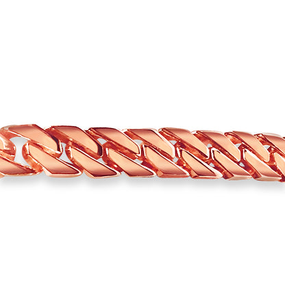 Curb Solid Gold Handmade Bracelet , 8mm, 6.5-10 Inch