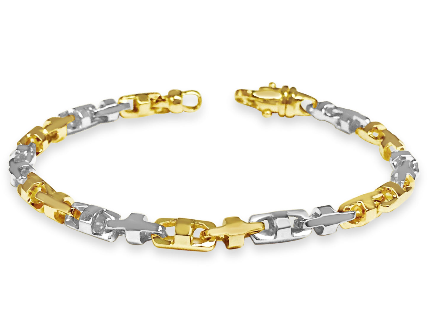 Anchor Mariner Solid Gold Handmade Bracelet , 5mm, 6.5-10 Inch