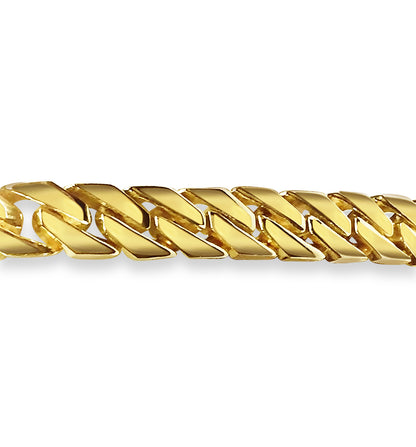 Curb Solid Gold Handmade Necklace , 8mm, 16-30 Inch