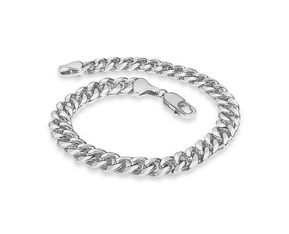 Miami Cuban Solid Gold Handmade Bracelet , 7mm, 6.5-10 Inch