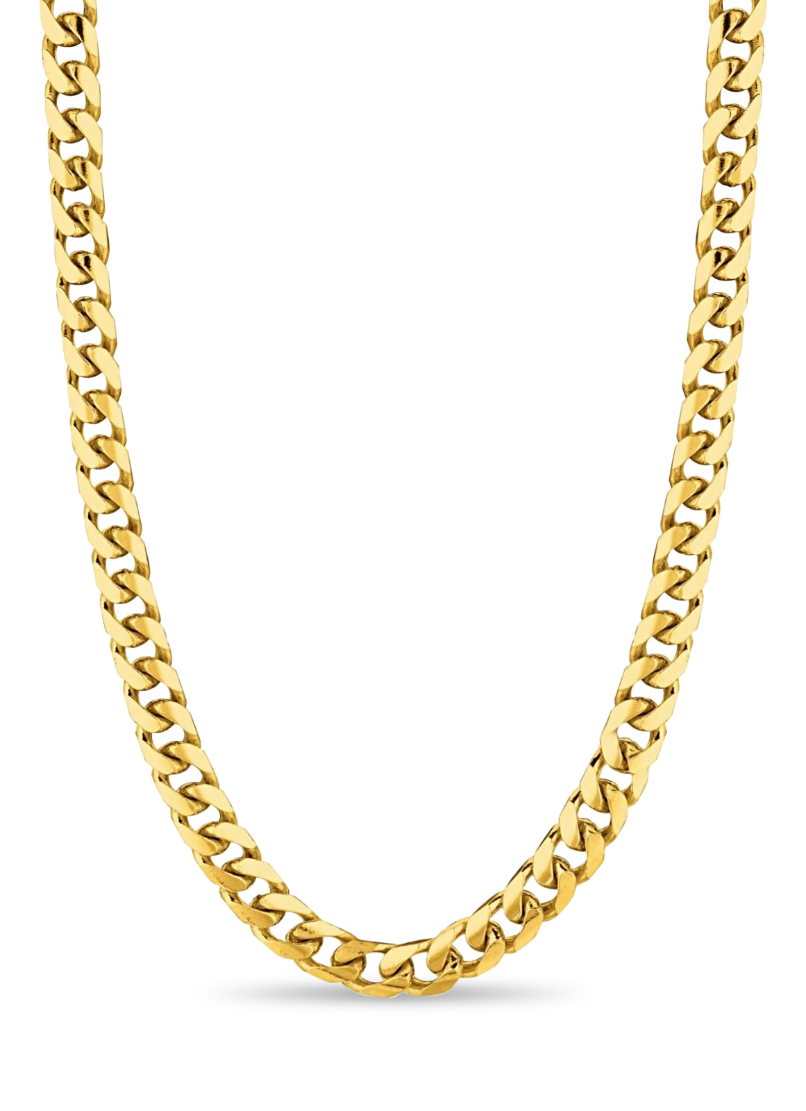 Miami Cuban Solid Gold Handmade Necklace , 7mm, 16-30 Inch