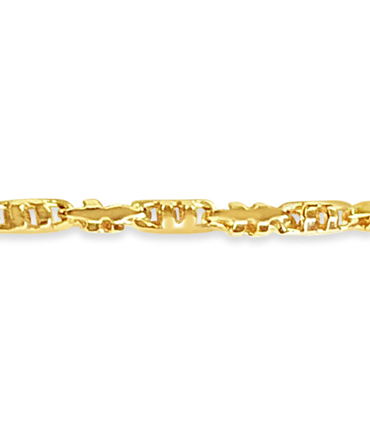 Anchor Mariner Solid Gold Handmade Bracelet , 6mm, 6.5-10 Inch