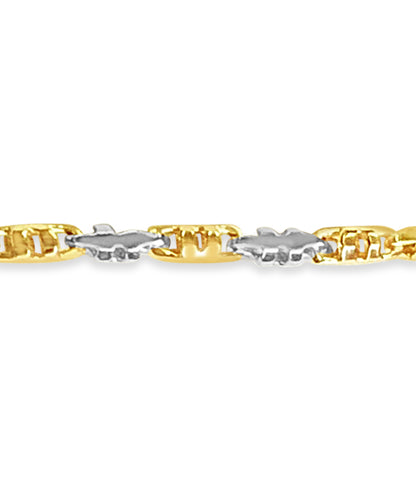 Anchor Mariner Solid Gold Handmade Necklace , 6mm, 16-30 Inch