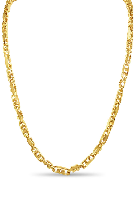 Anchor Mariner Solid Gold Handmade Necklace , 6mm, 16-30 Inch