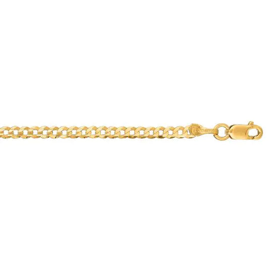10K 18in Yellow Gold Diamond Cut/Textured Comfort Curb Chain, Approx 3.6g