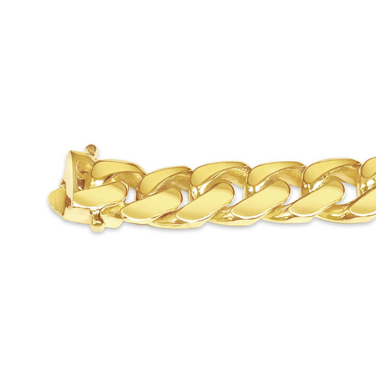 Miami Cuban Solid Gold Handmade Bracelet , 11mm, 6.5-10 Inch