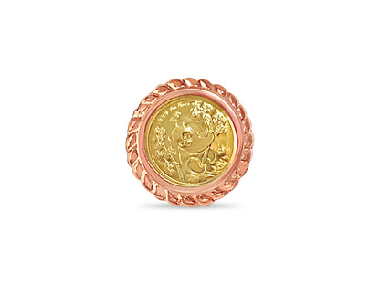 Fancy Solid Gold Handmade Coin Ring , Chinese Panda Bear Coin ,