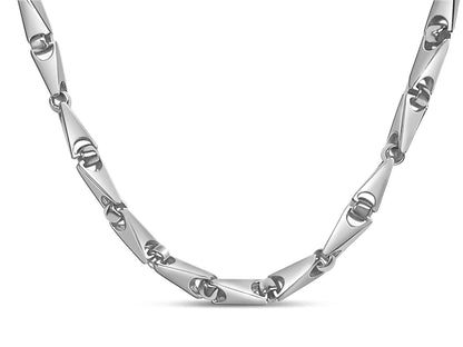 Triangular Tube Solid Gold Handmade Necklace , 8mm, 16-30 Inch
