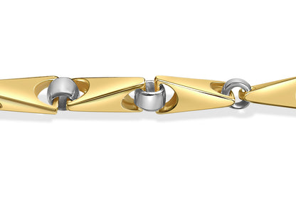 Triangular Tube Solid Gold Handmade Necklace , 8mm, 16-30 Inch