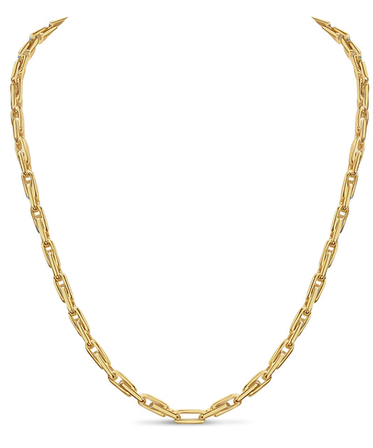 Fancy Rolo Solid Gold Handmade Necklace , 5mm, 16-30 Inch