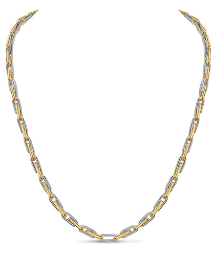 Fancy Rolo Solid Gold Handmade Necklace , 5mm, 16-30 Inch