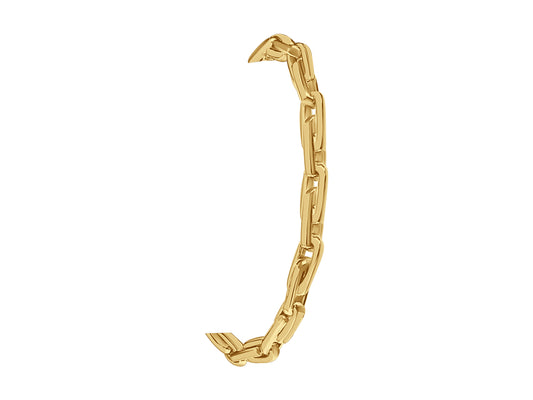 Fancy Rolo Solid Gold Handmade Bracelet , 5mm, 6.5-10 Inch