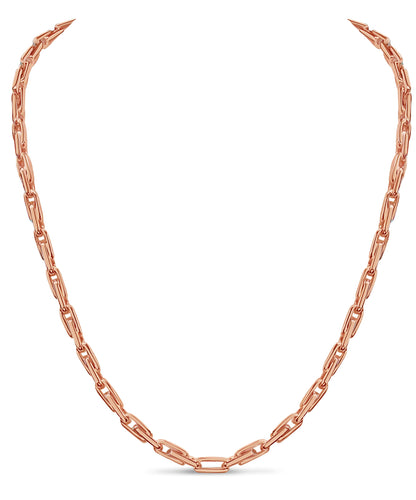 Fancy Rolo Solid Gold Handmade Necklace , 5mm, 16-30 Inch