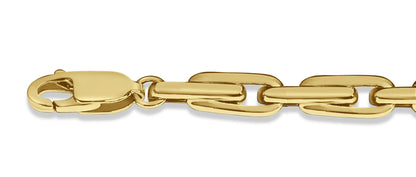 Fancy Rolo Solid Gold Handmade Bracelet , 5mm, 6.5-10 Inch