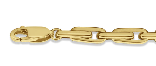 Fancy Rolo Solid Gold Handmade Bracelet , 5mm, 6.5-10 Inch