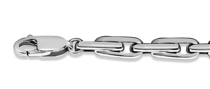 Fancy Rolo Solid Gold Handmade Bracelet , 5mm, 6.5-10 Inch