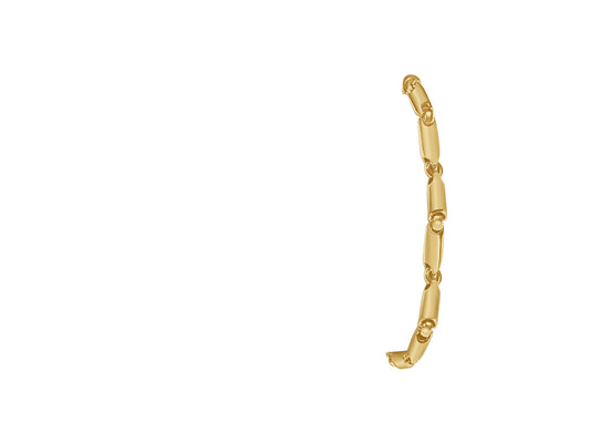 Cylinder Tube Solid Gold Handmade Bracelet , 5mm, 6.5-10 Inch