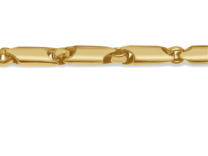 Cylinder Tube Solid Gold Handmade Bracelet , 5mm, 6.5-10 Inch