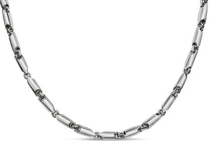 Cylinder Tube Solid Gold Handmade Necklace , 5mm, 16-30 Inch