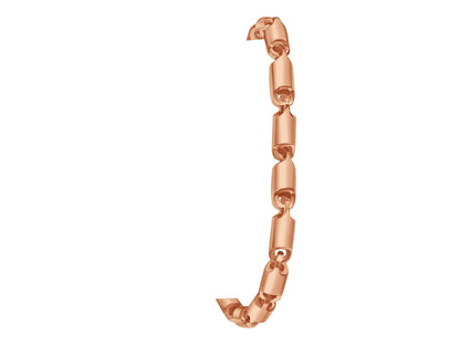 Cylinder Tube Solid Gold Handmade Bracelet , 6mm, 6.5-10 Inch