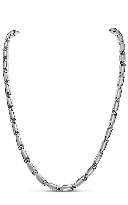 Cylinder Tube Solid Gold Handmade Necklace , 6mm, 16-30 Inch