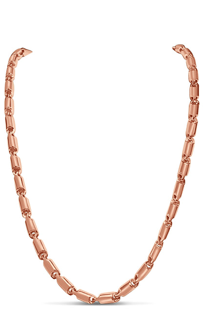 Cylinder Tube Solid Gold Handmade Necklace , 6mm, 16-30 Inch