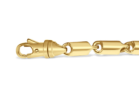 Cylinder Tube Solid Gold Handmade Bracelet , 6mm, 6.5-10 Inch