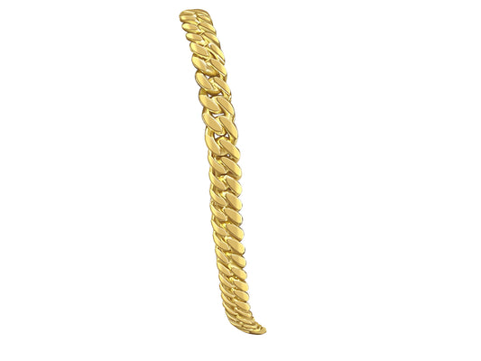 Miami Cuban Solid Gold Handmade Bracelet , 7mm, 6.5-10 Inch