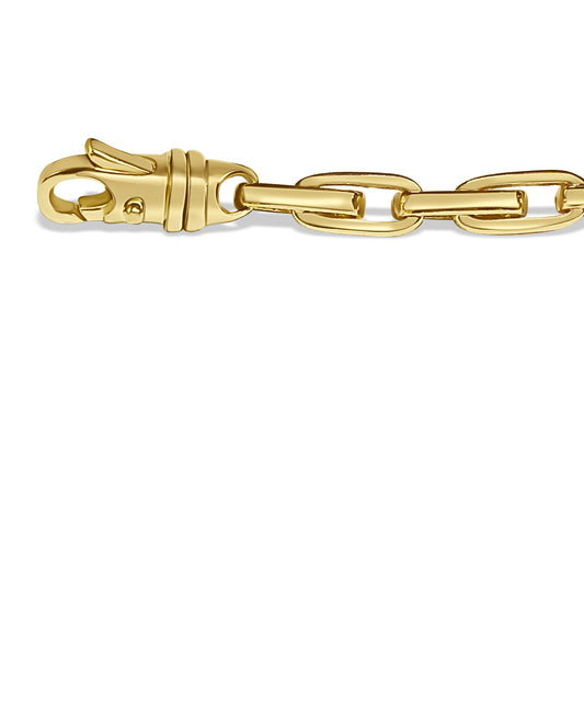 Fancy Rolo Solid Gold Handmade Bracelet , 6mm, 6.5-10 Inch