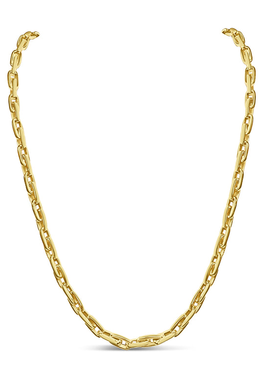 Fancy Rolo Solid Gold Handmade Necklace , 6mm, 16-30 Inch