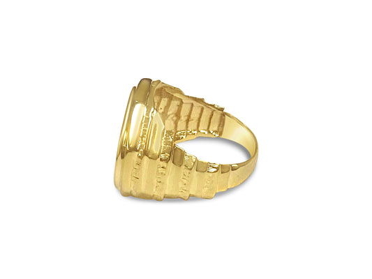 Fancy Solid Gold Handmade Coin Ring , Chinese Panda Bear Coin ,
