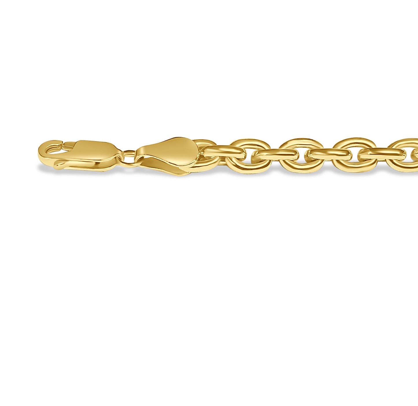 Fancy Rolo Solid Gold Handmade Bracelet , 5mm, 6.5-10 Inch